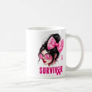 Mug Survivant Conscience du cancer du sein Pink Messy