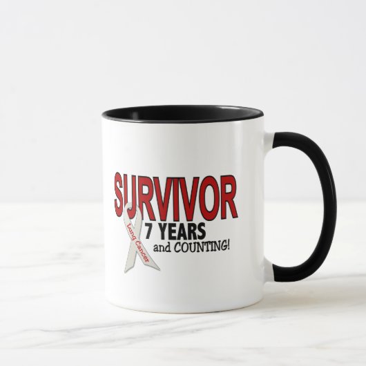 Mug Survivant de cancer de poumon 7 ans (Droite)