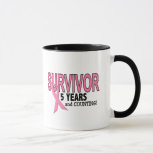 Mug SURVIVANT de CANCER DU SEIN 5 ans et comptes