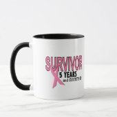 Mug SURVIVANT de CANCER DU SEIN 5 ans et comptes (Gauche)