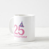Mug Survivant de cancer du sein de 25 ans (Devant gauche)