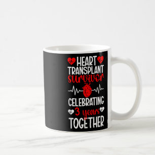 Mug Survivant de greffe cardiaque 3e anniversaire Coeu