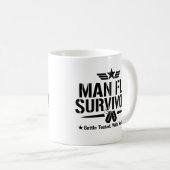 Mug Survivant de la grippe masculine – Testé au combat (Devant droit)