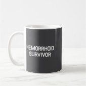 Mug Survivant des hémorroïdes, Drôle, Blagues, Sarcast (Gauche)