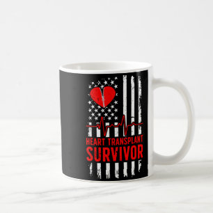 Mug Survivant d'une greffe cardiaque drapeau américain