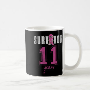 Mug Survivante 11 ans Ruban d'octobre Cancer du sein