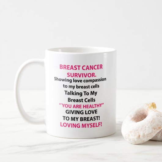 Mug Survivante du cancer du sein (Avec donut)