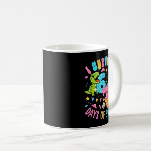 Mug Survived 67 Days Of School T-rexes Funny Six Seven (Devant droit)