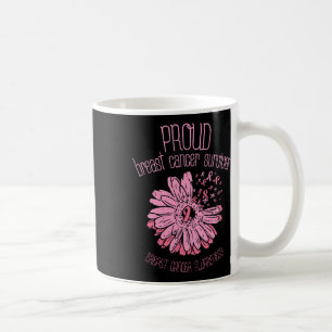 Mug Survivor Daisy Pink Breast Cancer Sensibilisation
