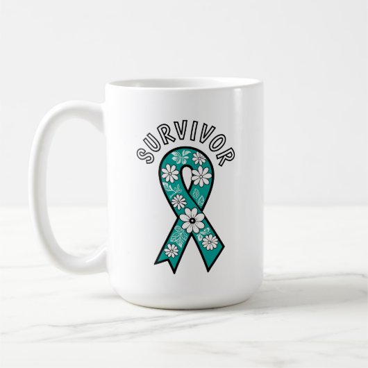 Mug Survivor SA Teal Awareness Ribbon (Gauche)