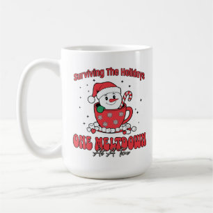 Mug Survivre aux fêtes avec bonne humeur et café