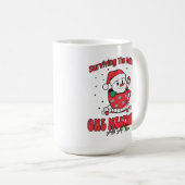 Mug Survivre aux vacances avec la gaieté et le café (Devant droit)