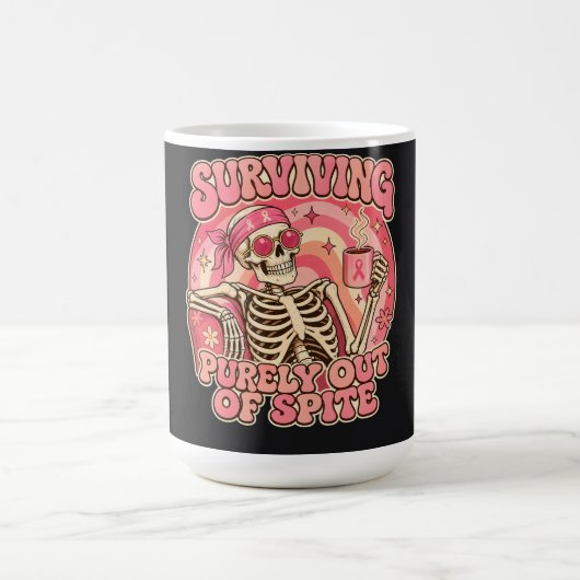 Mug Survivre par pure rancœur Squelette Rétro (Centre)