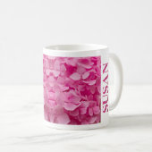 Mug "Susan" Hydrangée rose Floral Lettering & Hearts (Devant droit)