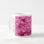 Mug "Susan" Hydrangée rose Floral Lettering & Hearts (Devant gauche)