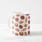 Mug Sushi et roule sans couture motif. Dessin de Doodl (Devant gauche)