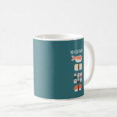 Mug Sushi Nigiri Sashimi Maki Roll Nom Personnalisé (Devant droit)