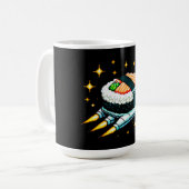 Mug Sushi Spacship Pixel Art Flying Sushi Roll Design (Devant gauche)