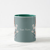 Mug Süßer Collie umringt von Blumen - (Centre)