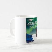Mug svalbard Norvège Lampes du Nord affiche de voyage (Devant gauche)