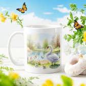 Mug Swan d'aquarelle de printemps