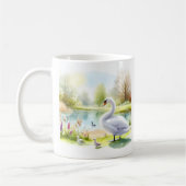Mug Swan d'aquarelle de printemps (Gauche)