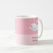 Mug Swan Princess Monogram Parties scintillant rose ca (Devant droit)
