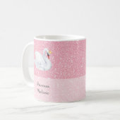 Mug Swan Princess Monogram Parties scintillant rose ca (Devant gauche)