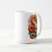Mug Sweat à capuche Illustration Dragon Rouge Chinois (Devant droit)