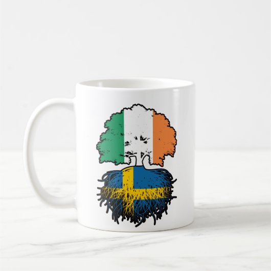 Mug Sweden Irish Ireland Tree Roots Flag (Gauche)