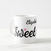 Mug Sweet 16 nom 16e anniversaire rose (Devant gauche)