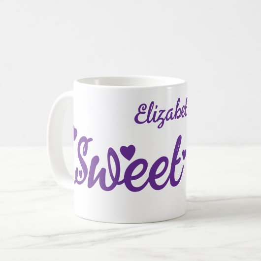 Mug Sweet 16 nom 16e anniversaire violet (Devant gauche)