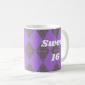 Mug Sweet 16 Purple Diamond Motif Célébration (Devant droit)