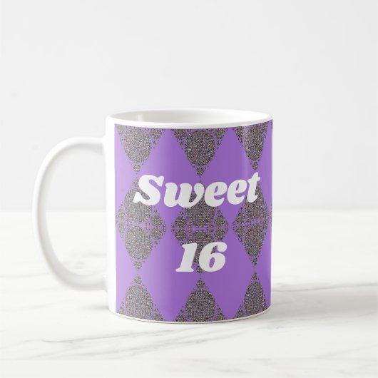 Mug Sweet 16 Purple Diamond Motif Célébration (Gauche)