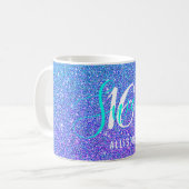 Mug Sweet 16 Turquoise Purple Parties scintillant Nom  (Devant gauche)