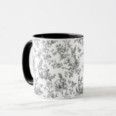 Mug Sweet Black Bunny Rabbits French Toile (Devant gauche)