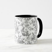 Mug Sweet Black Bunny Rabbits French Toile (Devant droit)