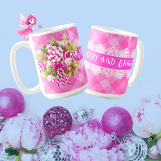 Mug Sweet Cosy Cottage rose et violet Noël
