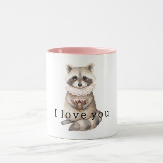 Mug Sweet Cream Raccoon Heart Donut (Centre)