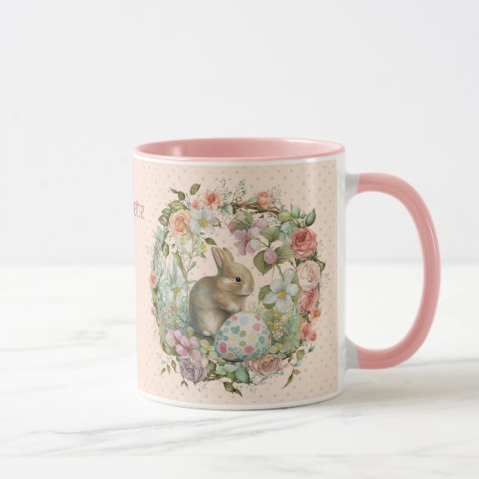 Mug Sweet Easter Bunny in Spring Flowers Ajouter un no (Droite)