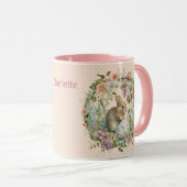 Mug Sweet Easter Bunny in Spring Flowers Ajouter un no (Devant droit)