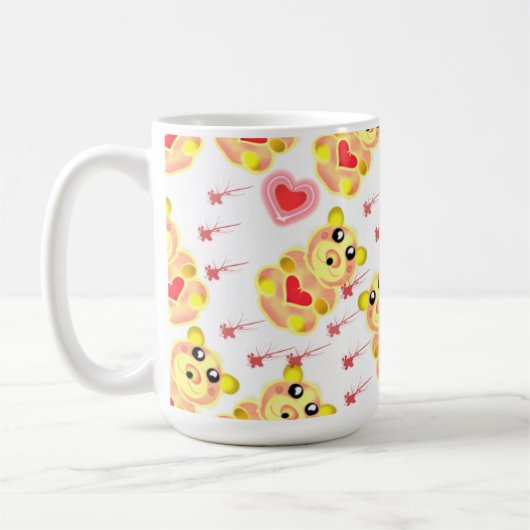 Mug Sweet Heart Bear Nursery Pattern (Gauche)