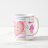 Mug Sweet Heart Pink Cupcakes Stripes Saint-Valentin (Devant droit)