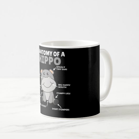 Mug Sweet Hippo, instruction Anatomie d'un hippo (Devant droit)