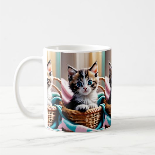 Mug Sweet Kitty dans un panier - Moment cosy (Gauche)