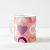 Mug Sweet Love Hearts & Hugs XOXO Modern Abstract (Devant gauche)