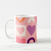 Mug Sweet Love Hearts & Hugs XOXO Modern Abstract (Gauche)