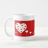 Mug Sweet Lovely Romantique Rouge Coeurs blancs (Gauche)