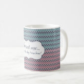 Mug Sweet me motif de chevron gris-rouge-menthe (Devant droit)