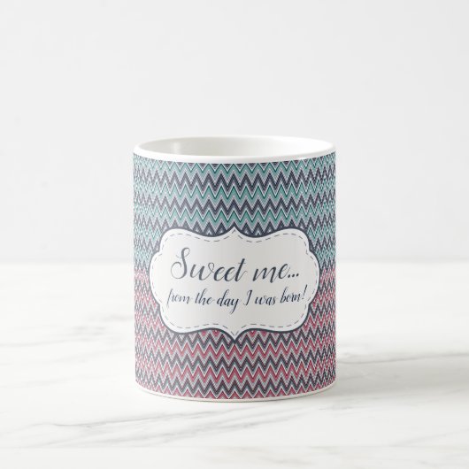 Mug Sweet me motif de chevron gris-rouge-menthe (Centre)